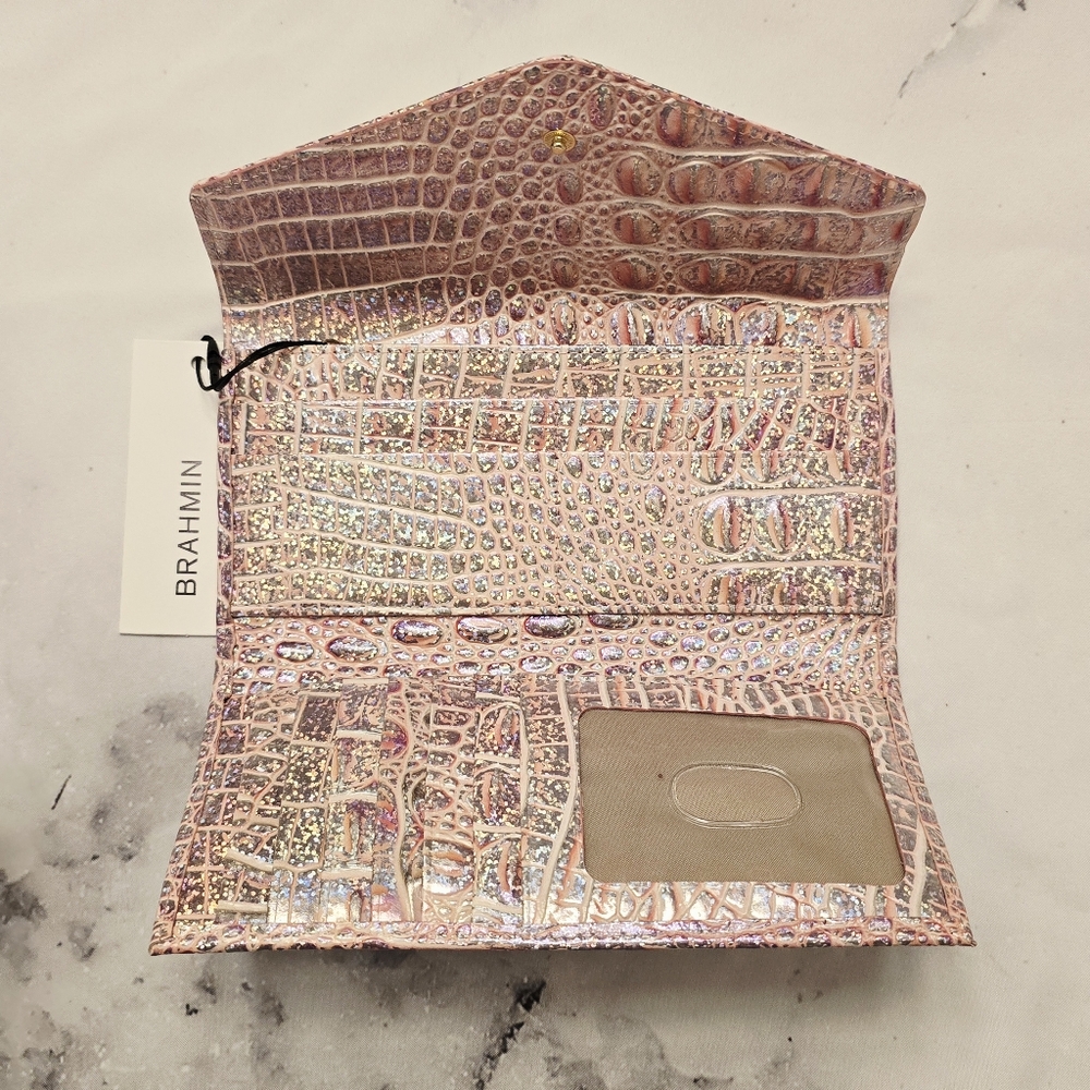Brahmin Veronica Wallet in Pixie Dust Iridescent Pink Leather Limited Edition - Picture 5 of 10